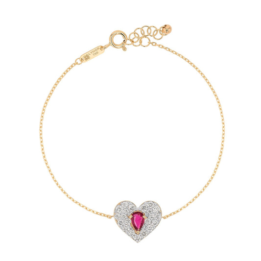 Rosea Heart Bracelet in Diamond - 18k Gold - Lynor
