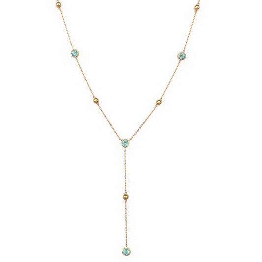 Rosie Beaded Necklace in Blue Topaz - 18k Gold - Lynor
