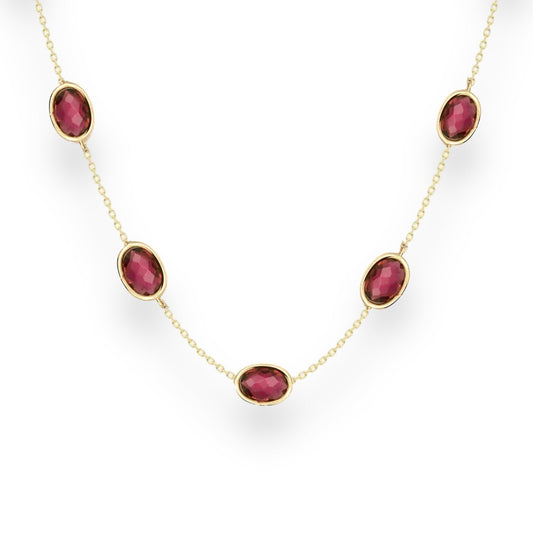 Sabina Necklace in Pink topaz - 18k Gold - Lynor