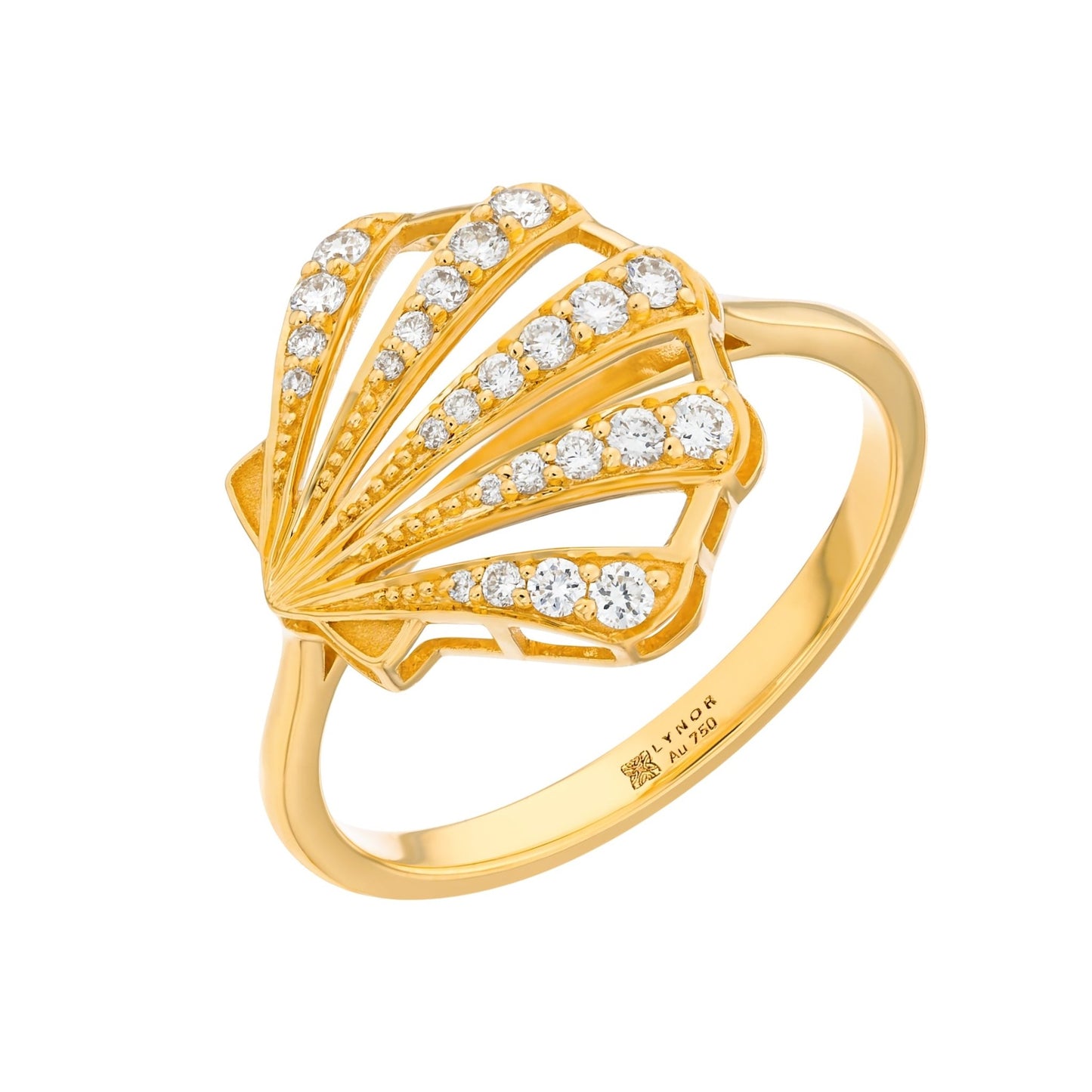 Seashell Ring in Diamond - 18k Gold - Lynor