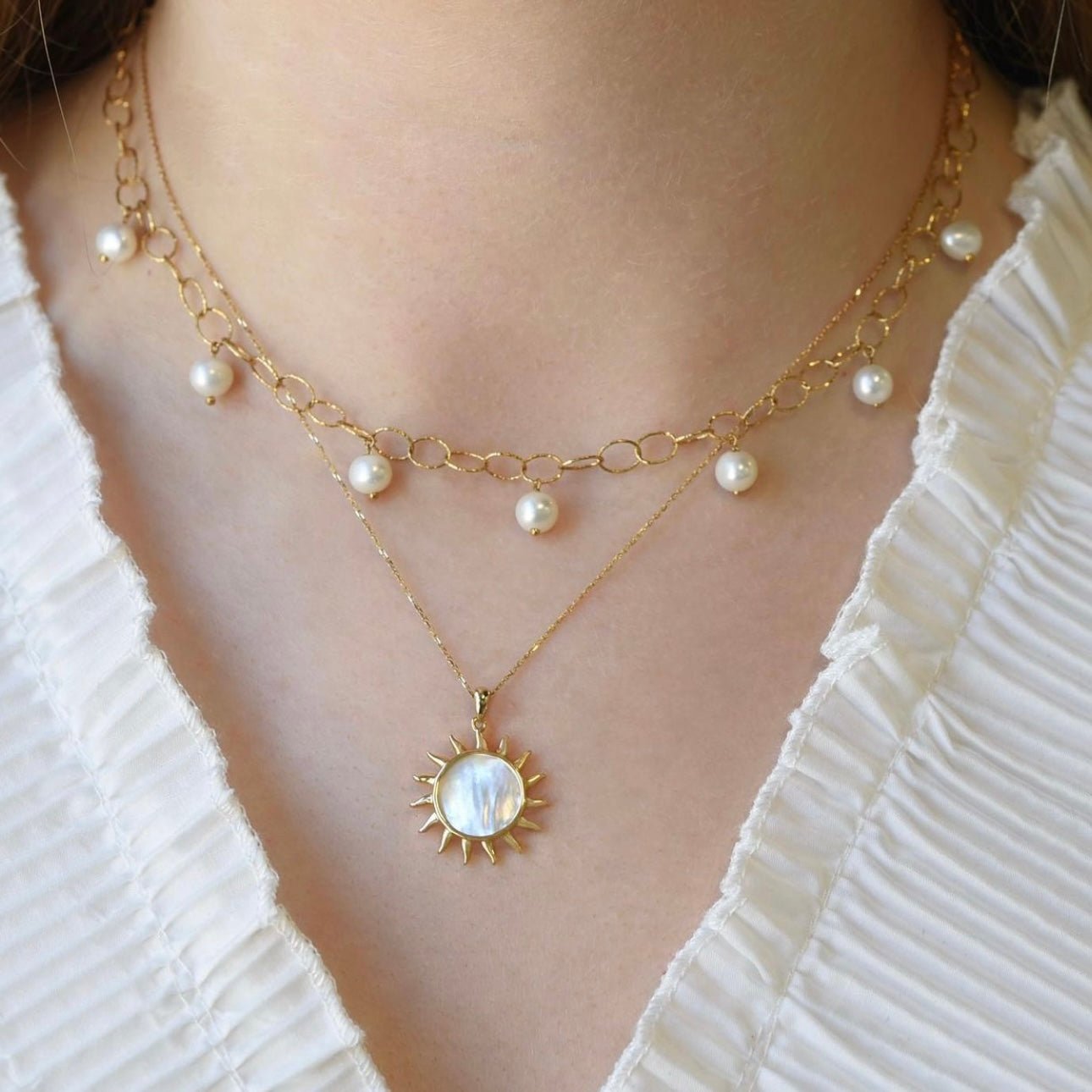 Sicily Necklace in Pearl - 18k Gold - Lynor