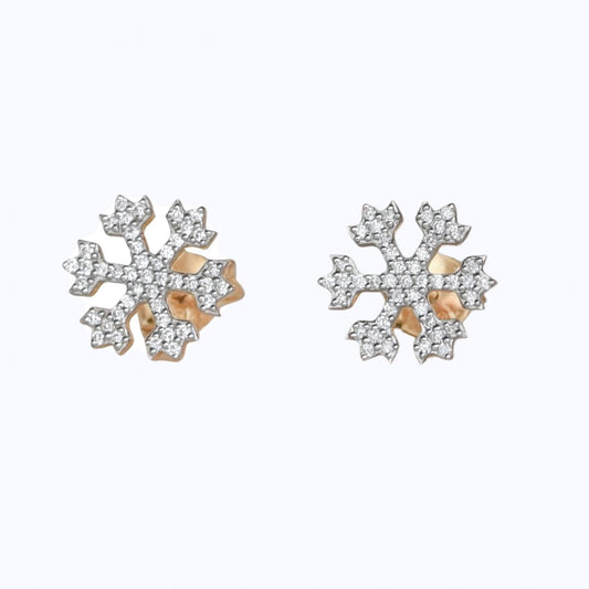 Snowflake Earrings in Diamond - 18k Gold - Lynor