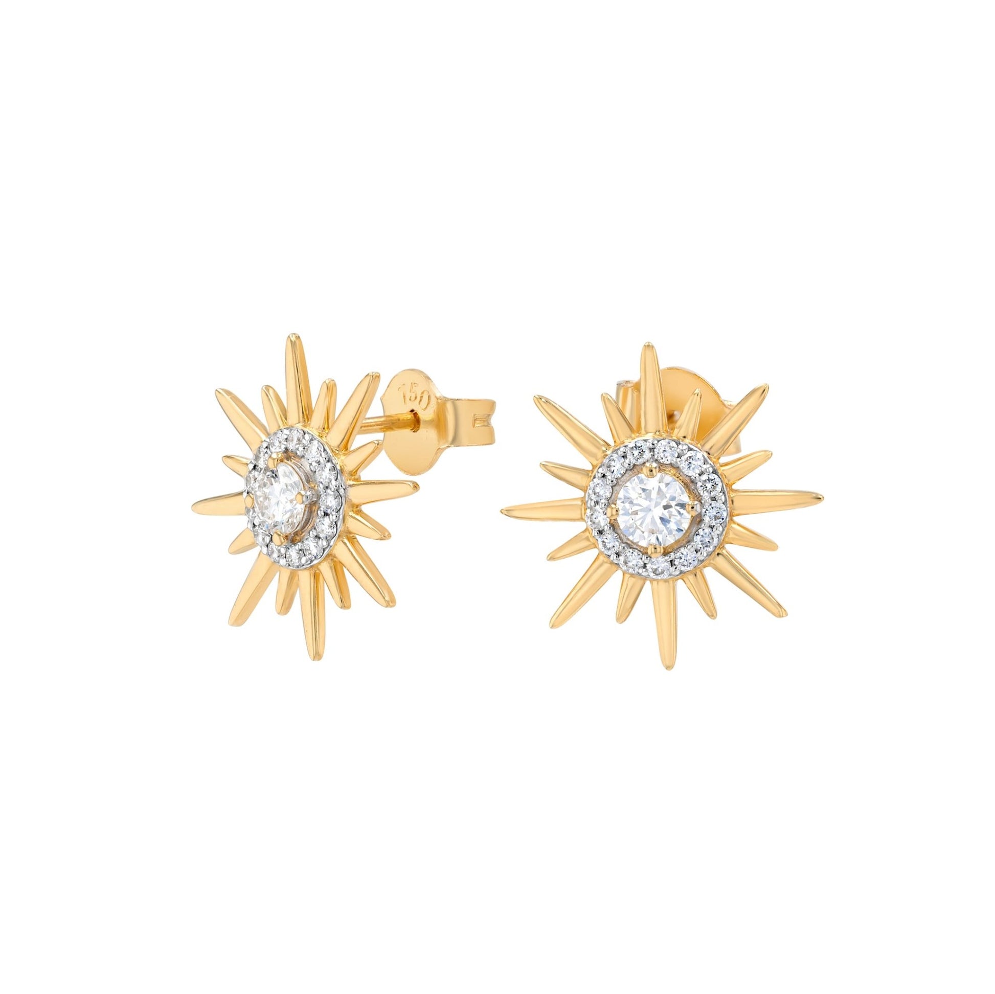 Sola Earrings in Diamond - 18k Gold - Lynor