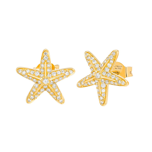 Starfish Earrings in Diamond - 18k Gold - Lynor