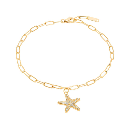 Starfish Links Bracelet in Diamond - 18k Gold - Lynor
