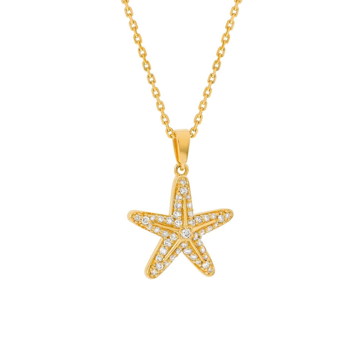 Starfish Necklace in Diamond - 18k Gold - Lynor