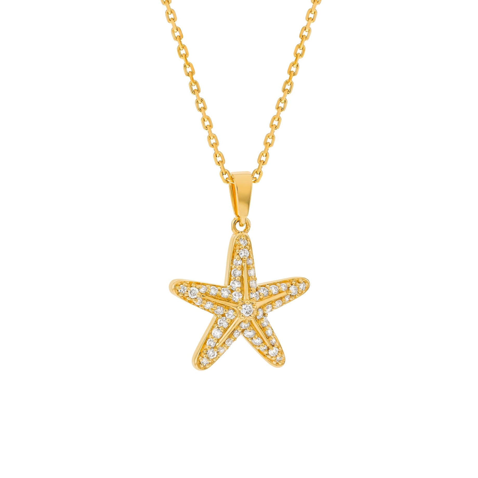 Starfish Necklace in Diamond - 18k Gold - Lynor