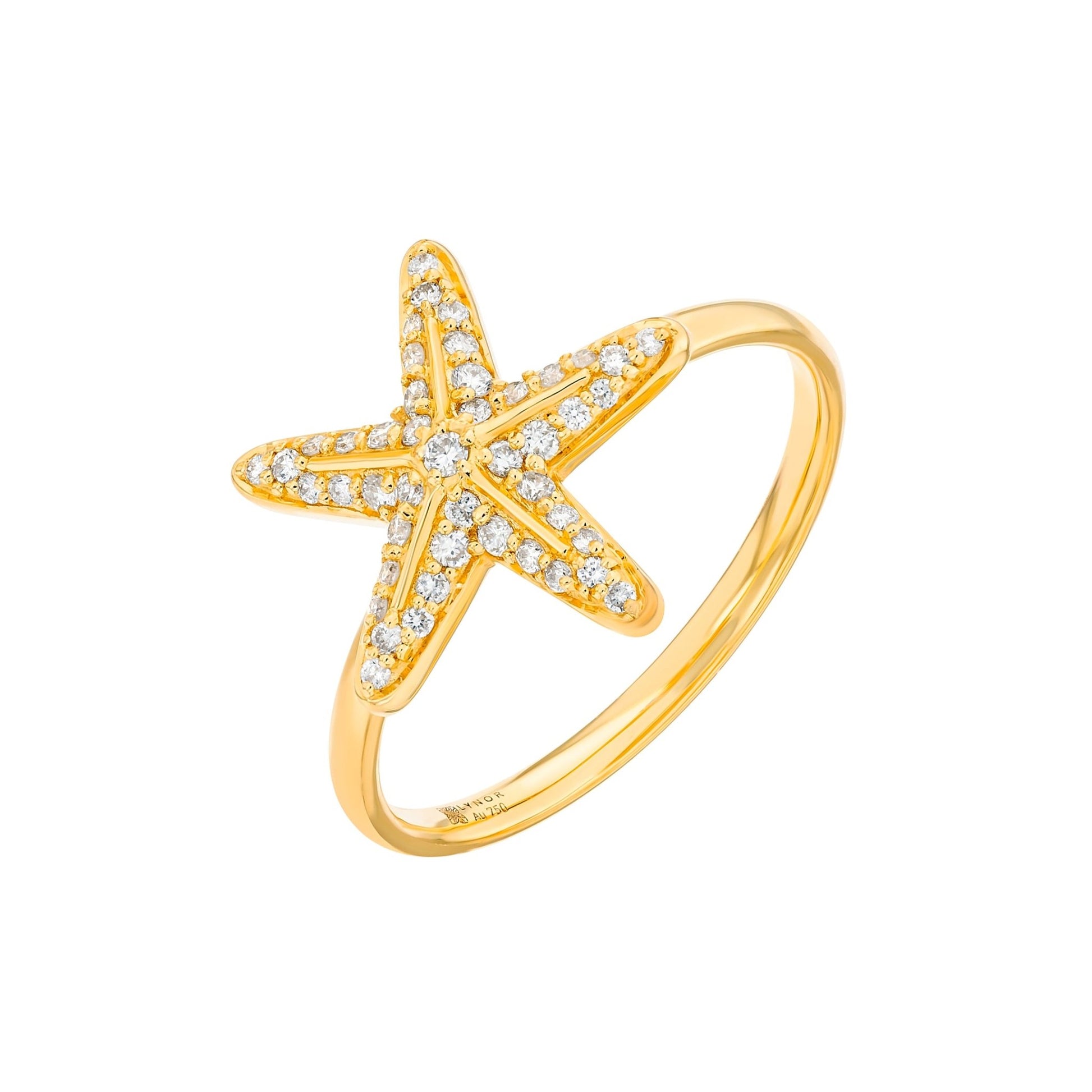 Starfish Ring in Diamond - 18k Gold - Lynor