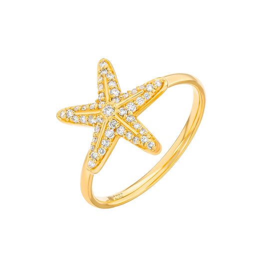 Starfish Ring in Diamond - 18k Gold - Lynor