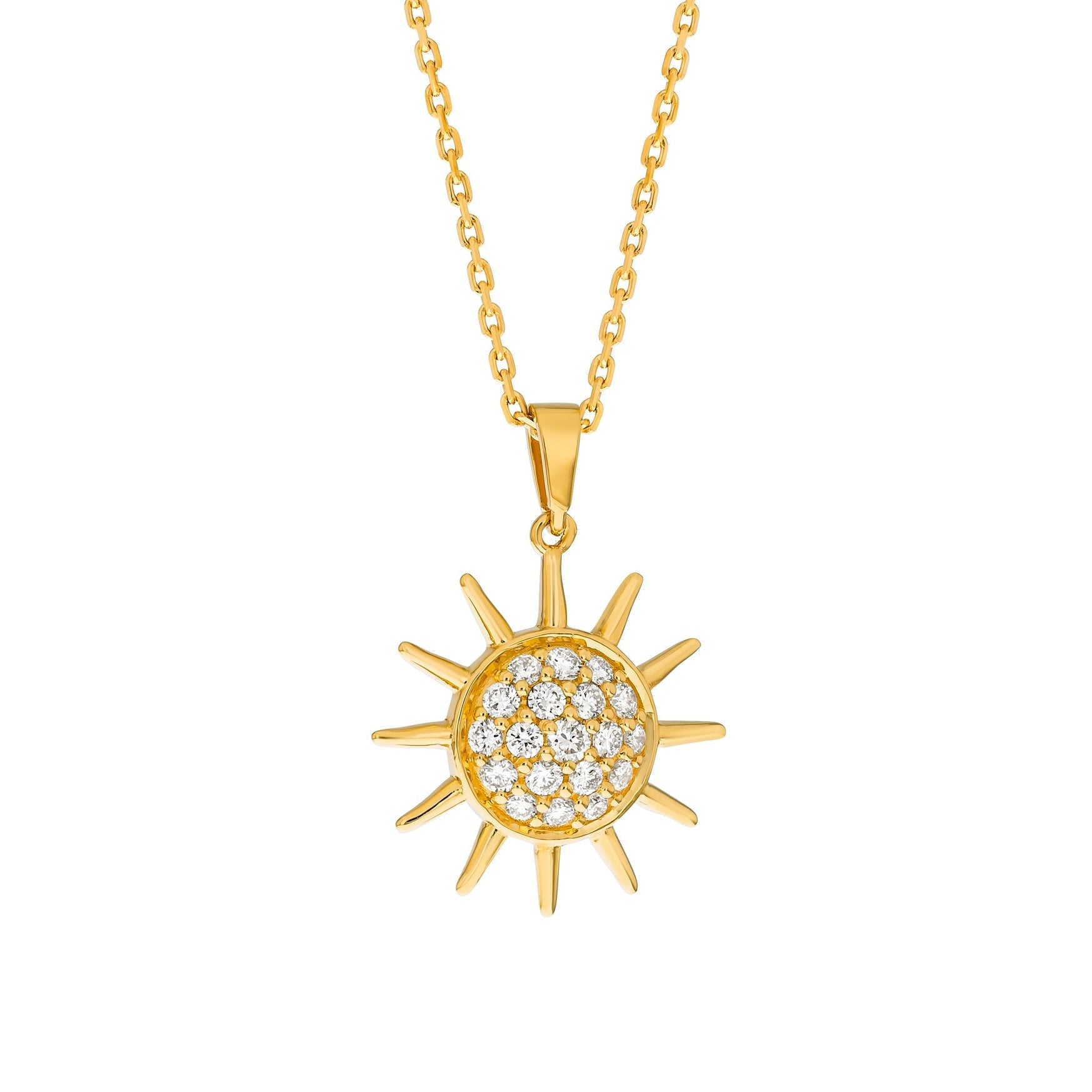 Summer Sun Necklace in Diamond - 18k Gold - Lynor