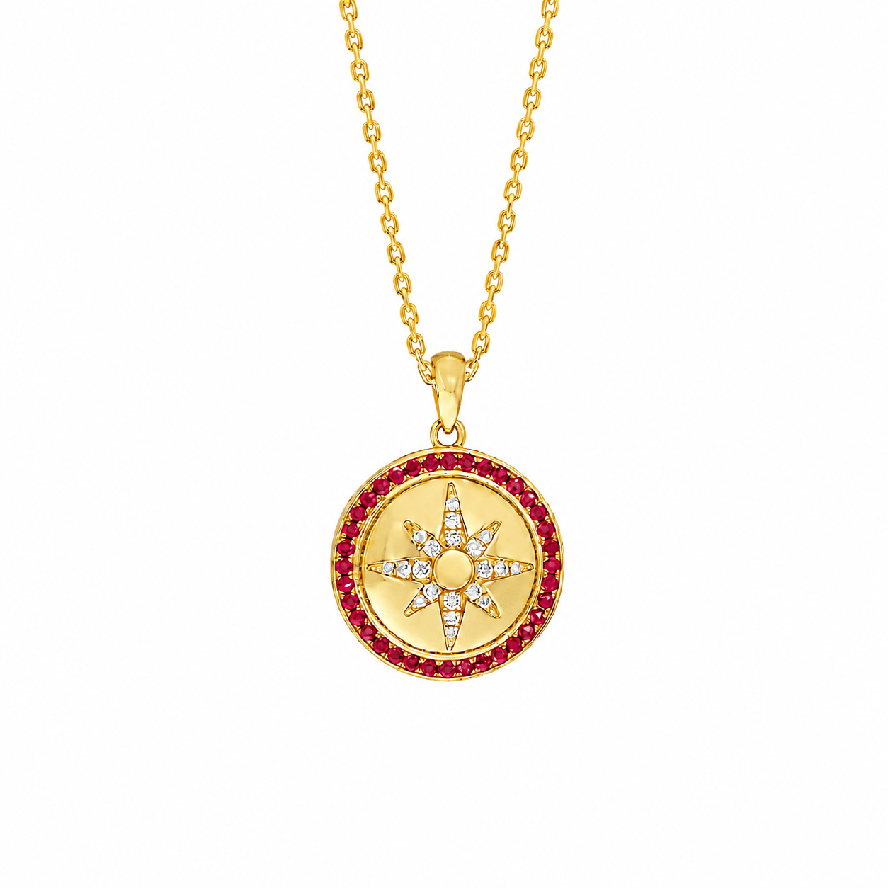 Sundrop Necklace in Diamond and Ruby - 18k Gold - Lynor