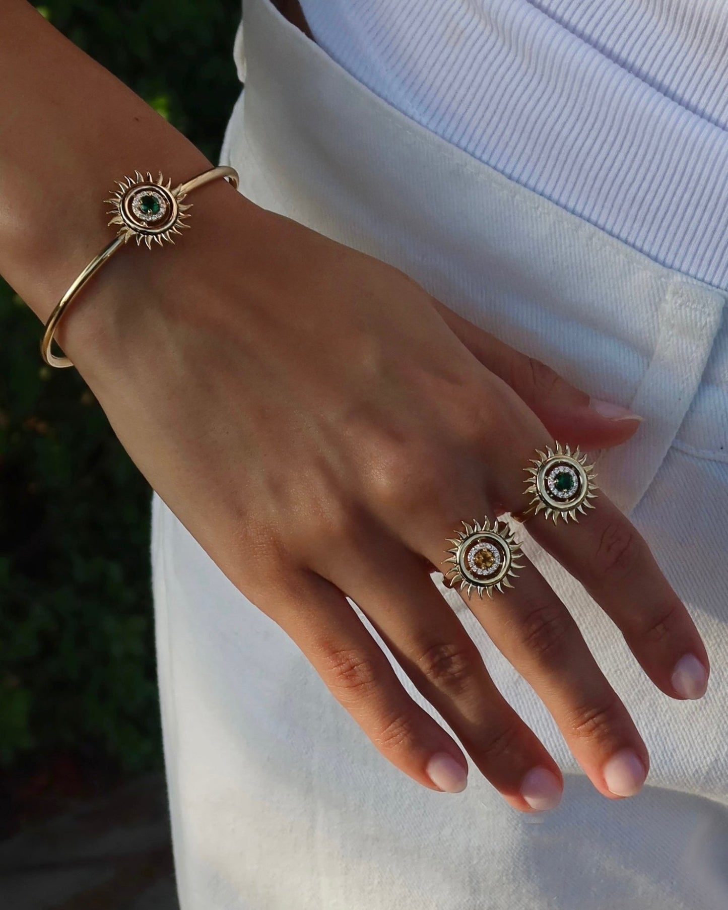 Sunflare Medium Ring in Diamond and Citrine - 18k Gold - Lynor