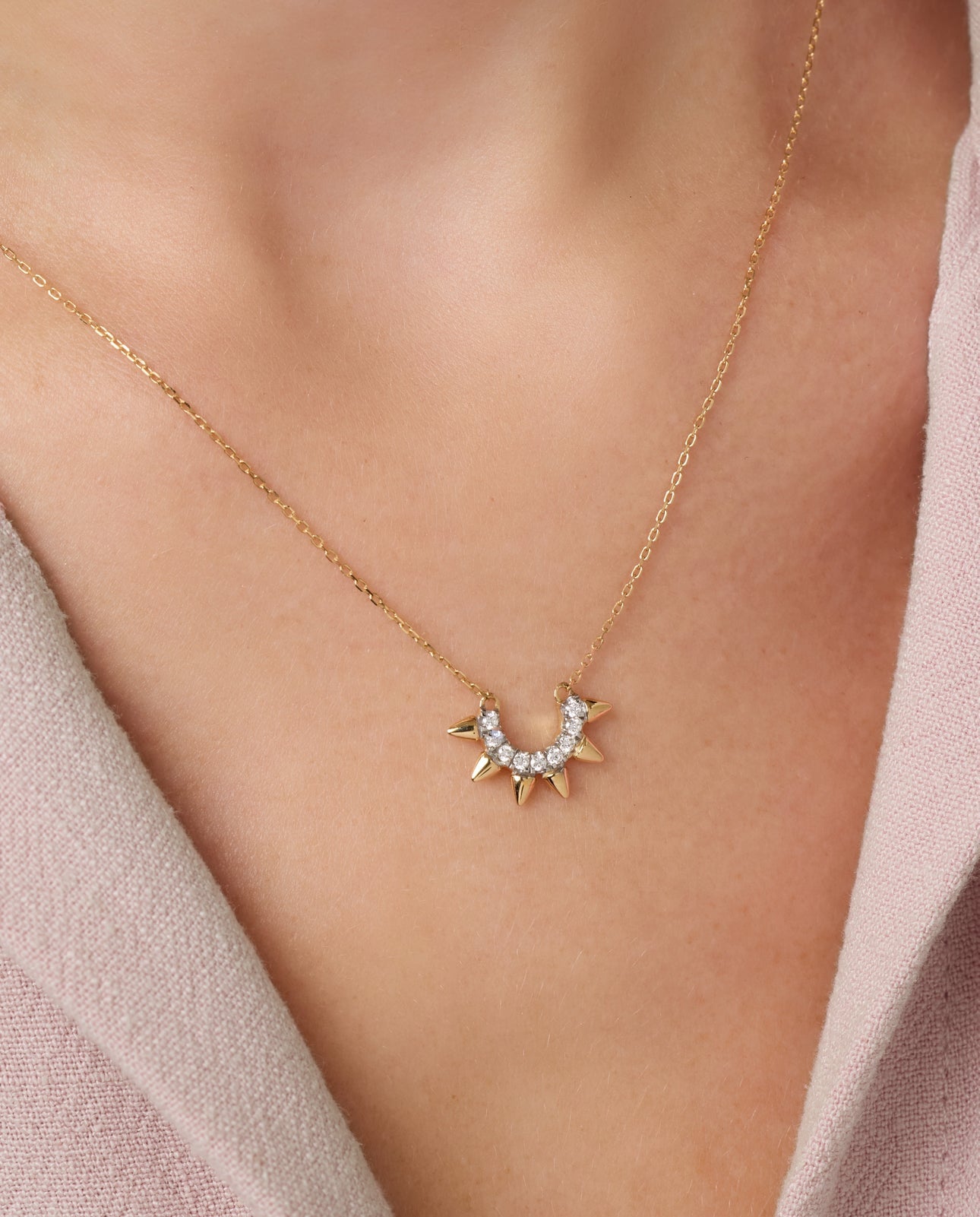Sunlit Necklace in Diamond - 18k Gold - Lynor