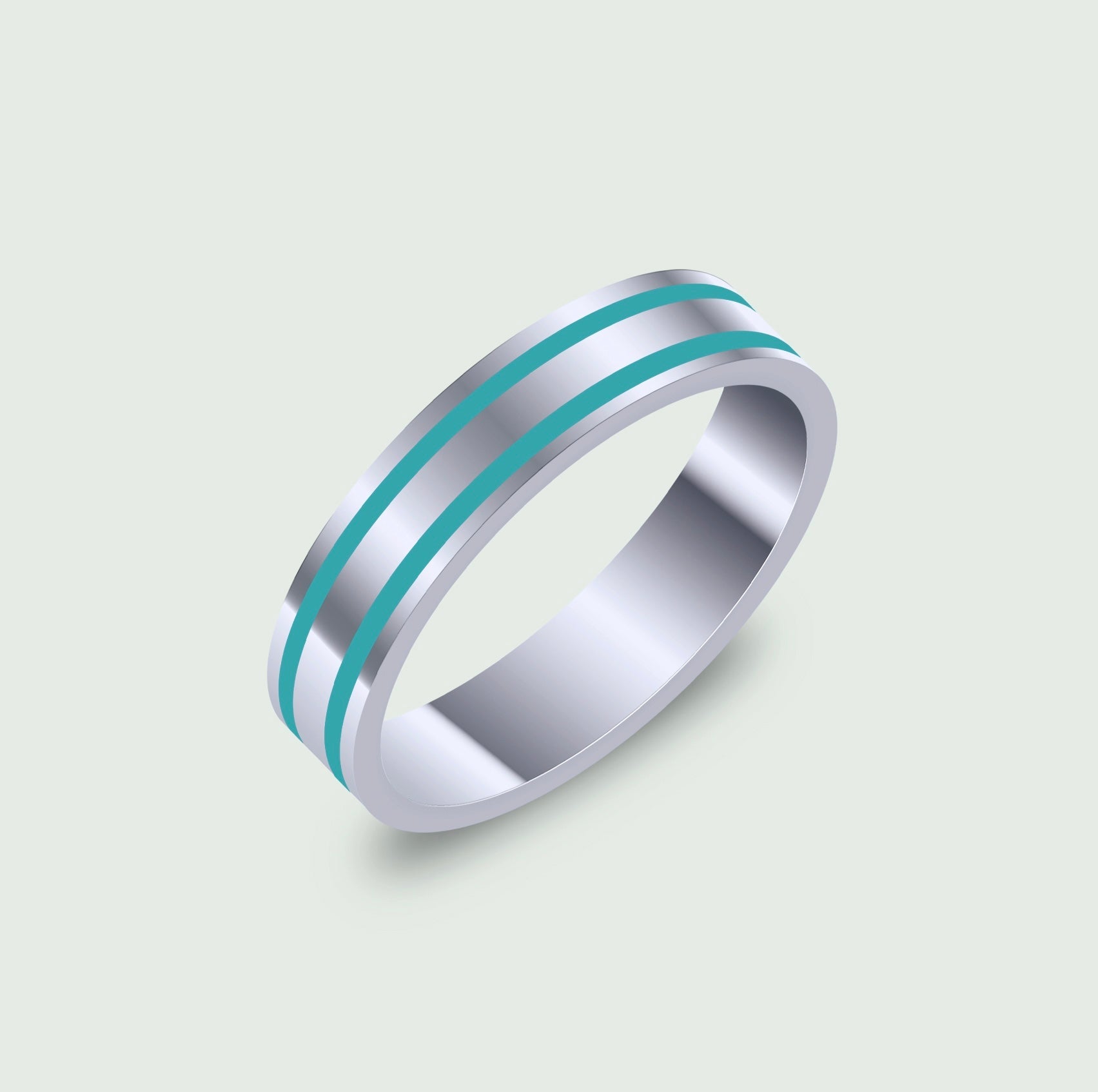 Ted's Union Rings Ted Ring , Turquoise Enamel - Platinum, for him – Lynor
