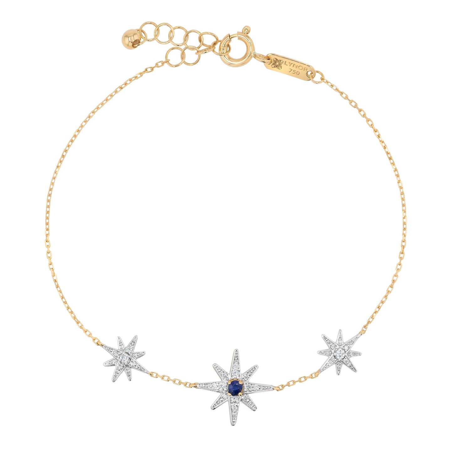 Trio Astra Bracelet in Diamond and Sapphire - 18k Gold - Lynor