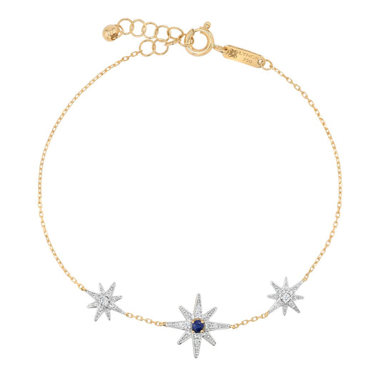 Trio Astra Bracelet in Diamond and Sapphire - 18k Gold - Lynor