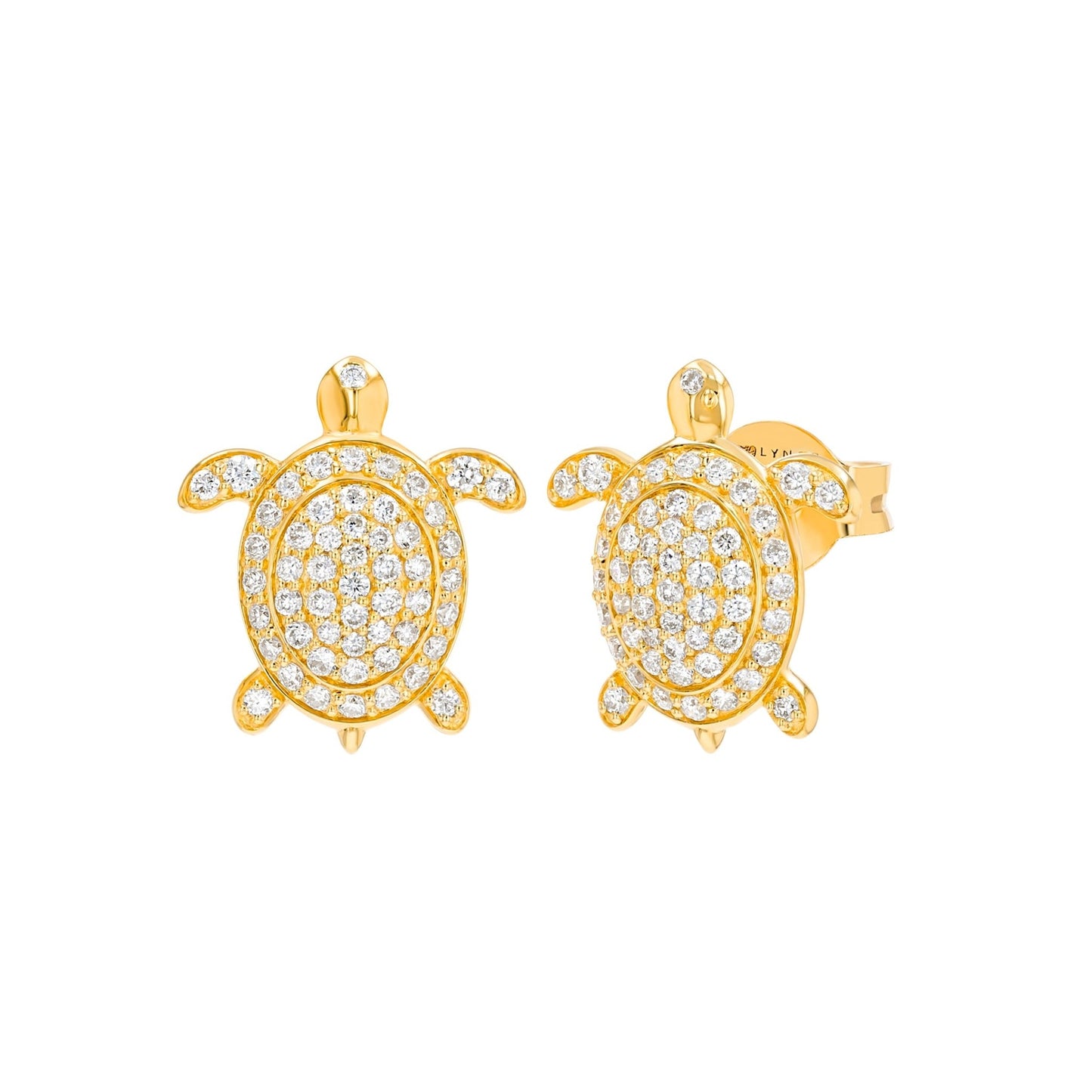 Turtle Earrings in Diamond - 18k Gold - Lynor