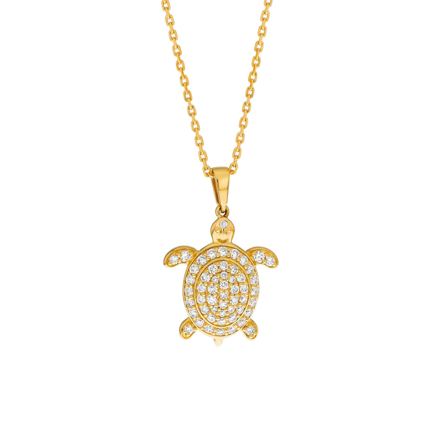 Turtle Necklace in Diamond - 18k Gold - Lynor