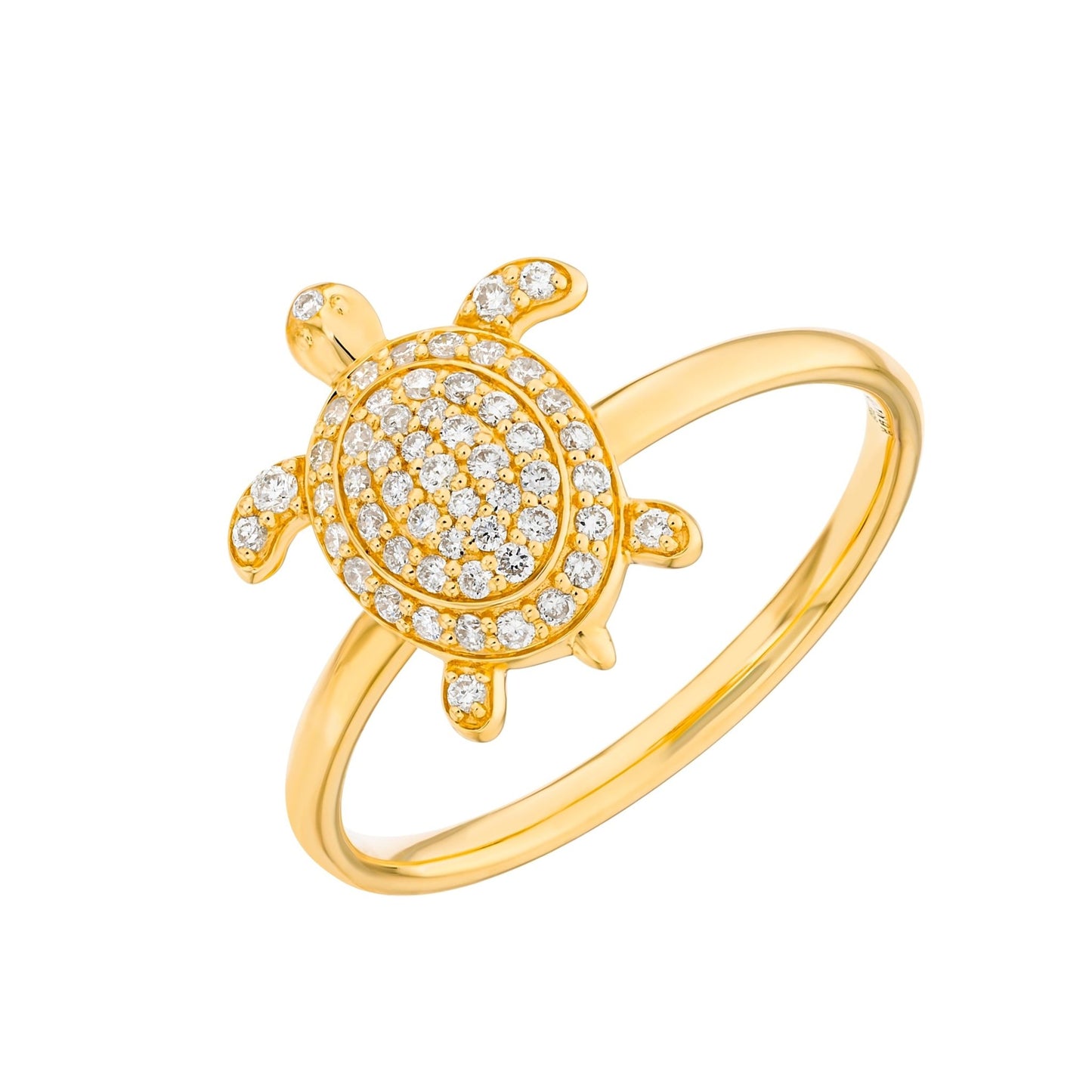 Turtle Ring in Diamond - 18k Gold - Lynor
