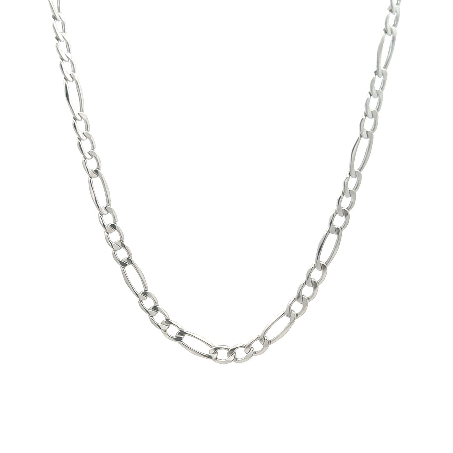 White Gold Figaro Chain - 18k Gold - Lynor