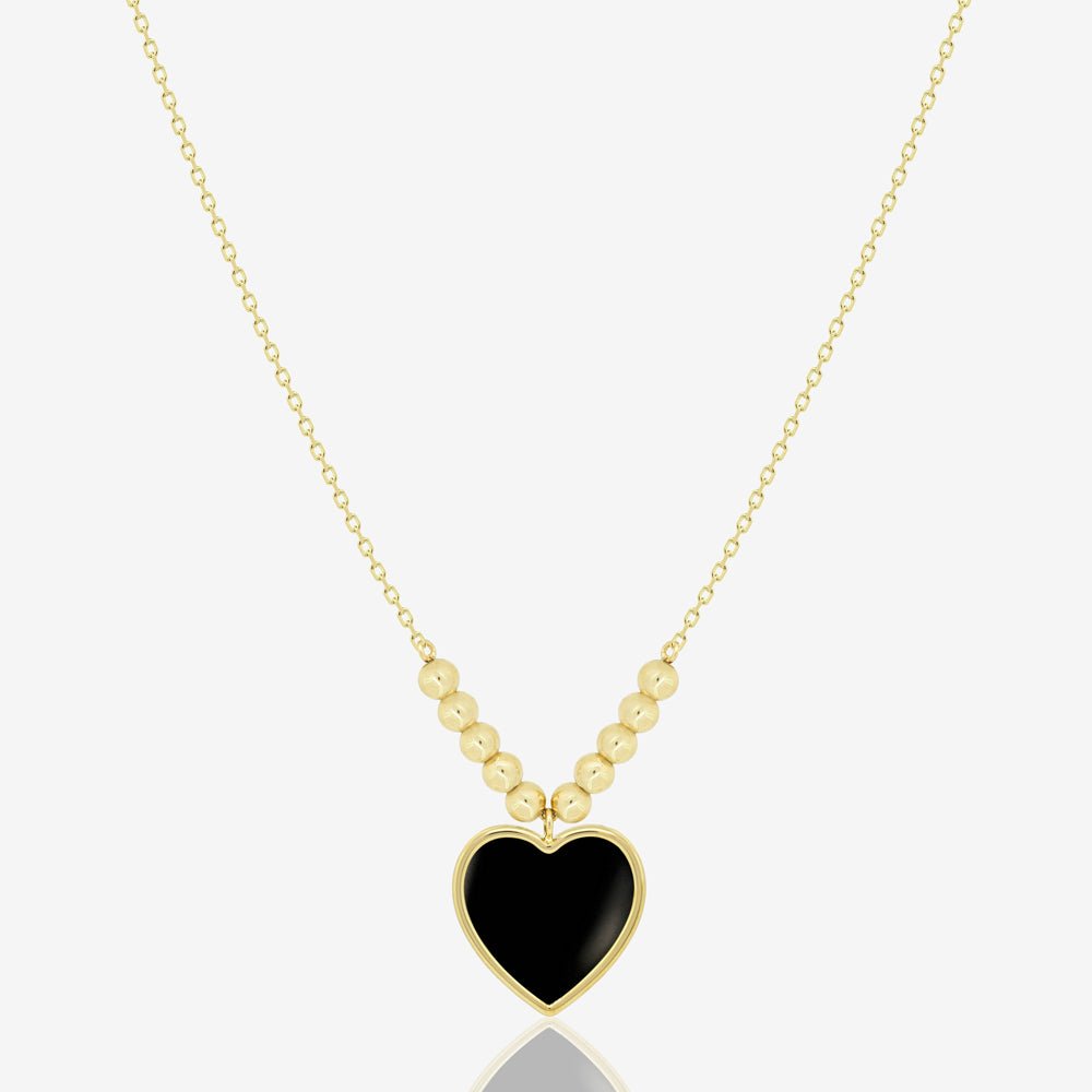 Amore Necklace in Black Onyx - 18k Gold - Ly