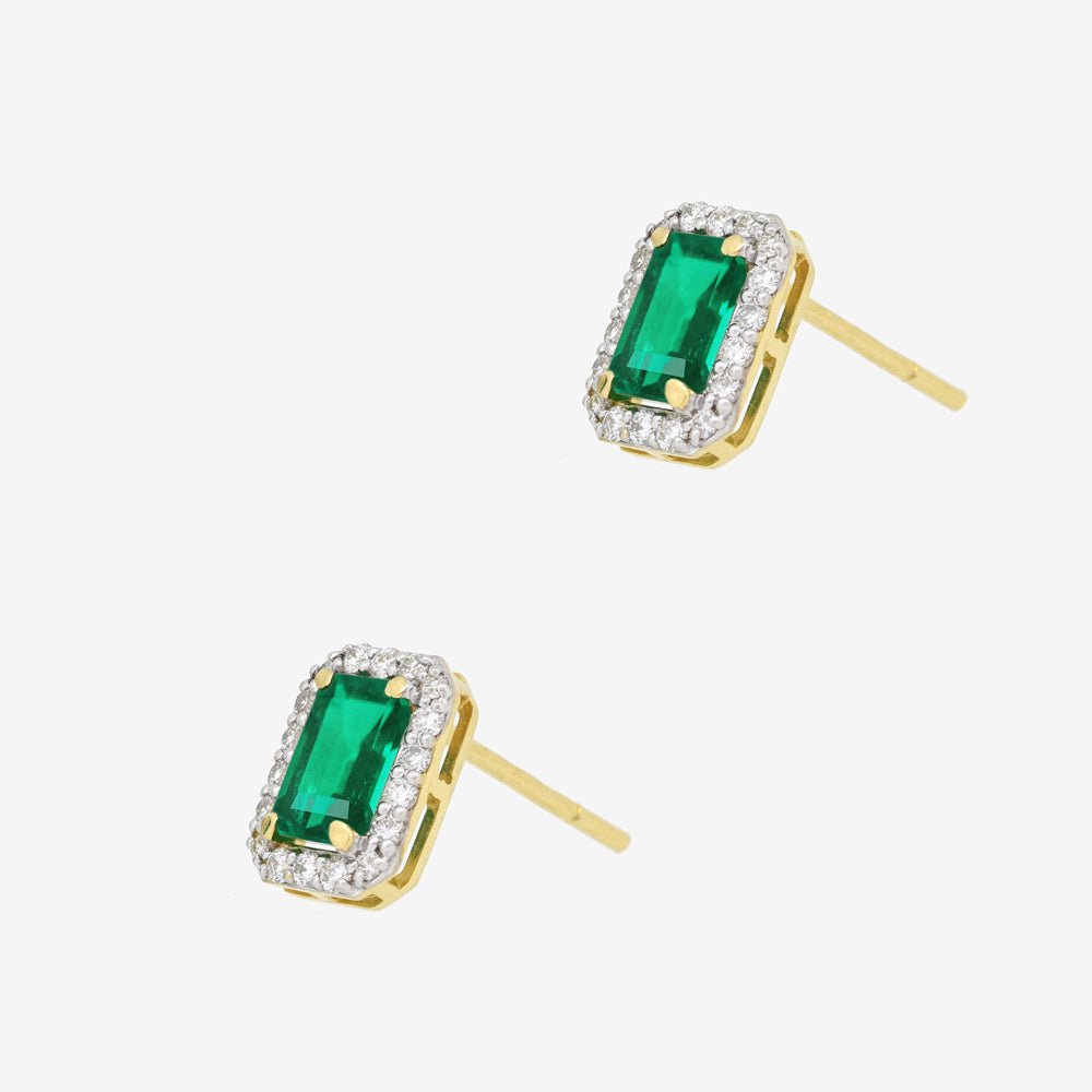 Annie Earrings in Emerald and Diamond - 18k Gold - Ly