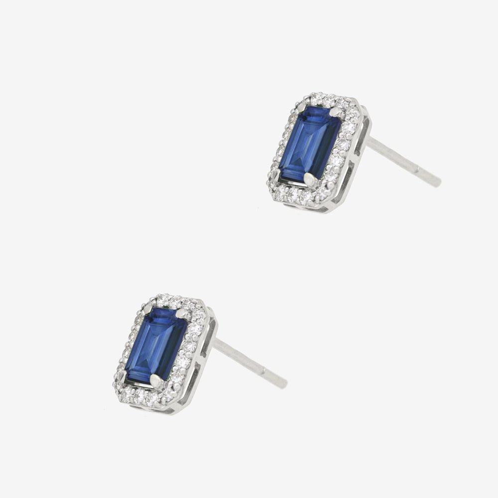 Annie Earrings in Sapphire and Diamond - 18k Gold - Ly