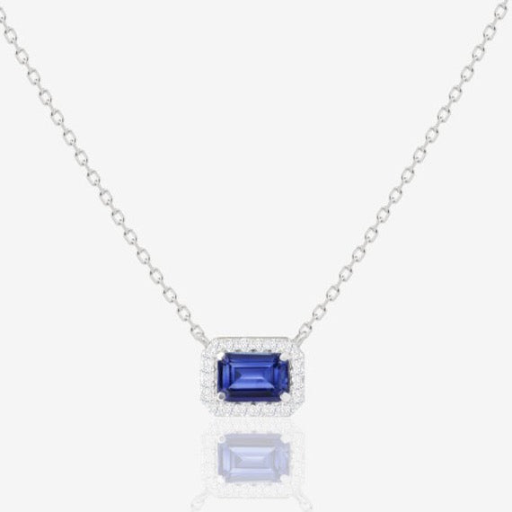 Annie Necklace in Sapphire and Diamond - 18k Gold - Ly