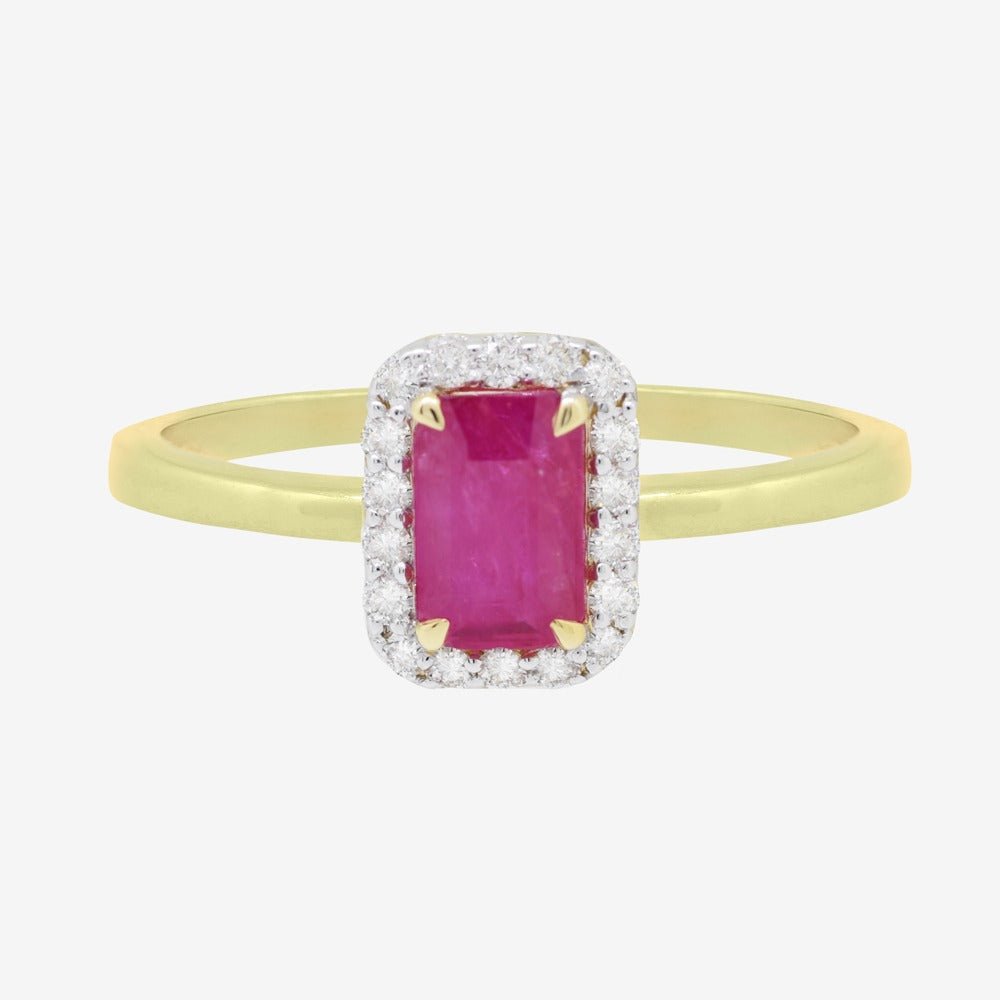 Annie Ring in Diamond and Ruby - 18k Gold - Ly