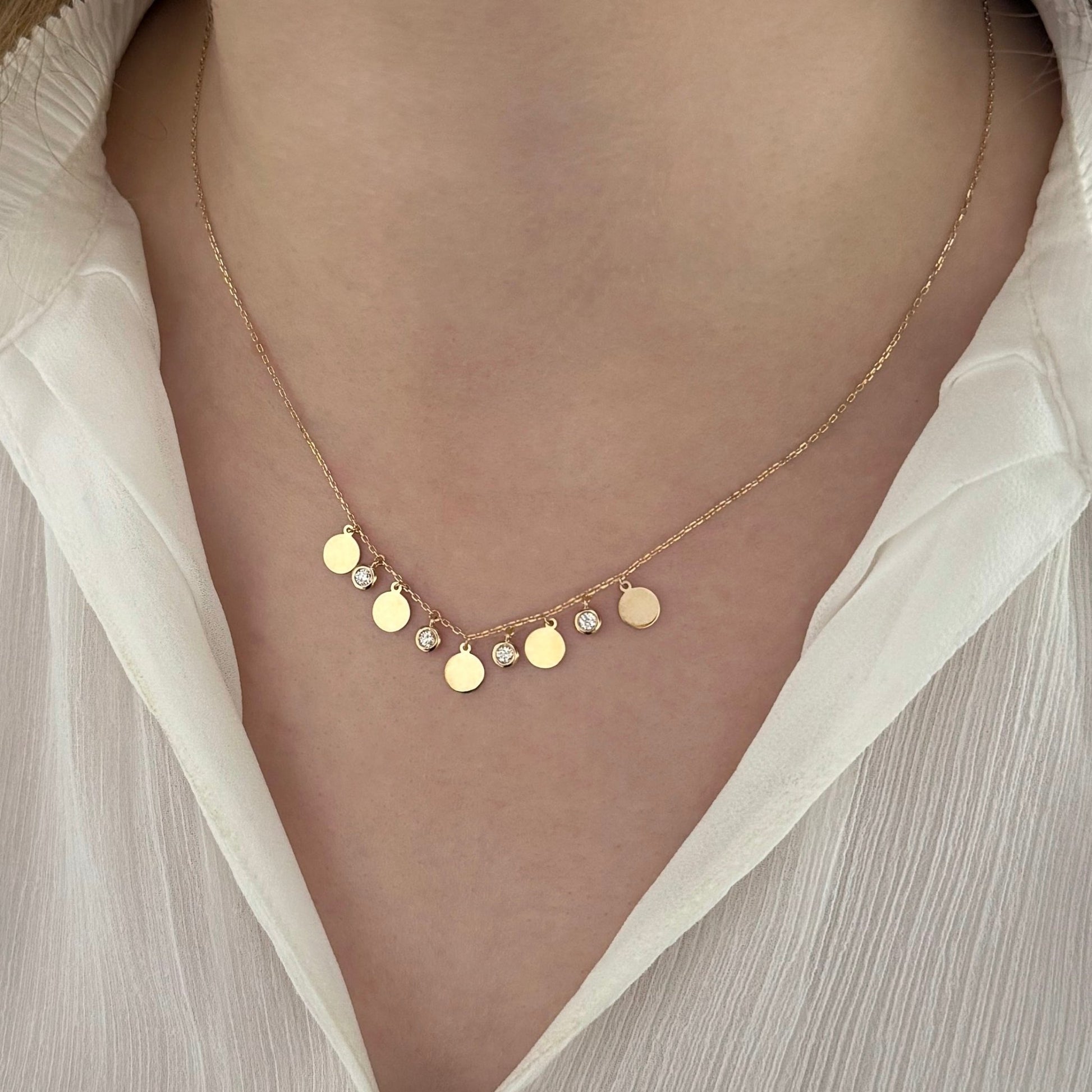 Aura Necklace in Diamond - 18k Gold - Lynor
