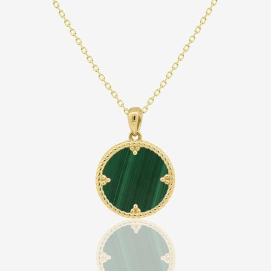 Avra Necklace in Green Malachite - 18k Gold - Ly