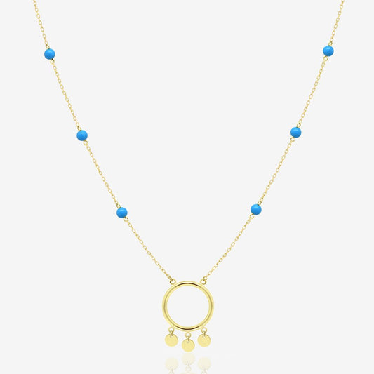 Azure Necklace in Turquoise - 18k Gold - Ly