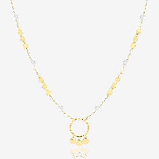Azure Pearl Necklace - 18k Gold - Ly
