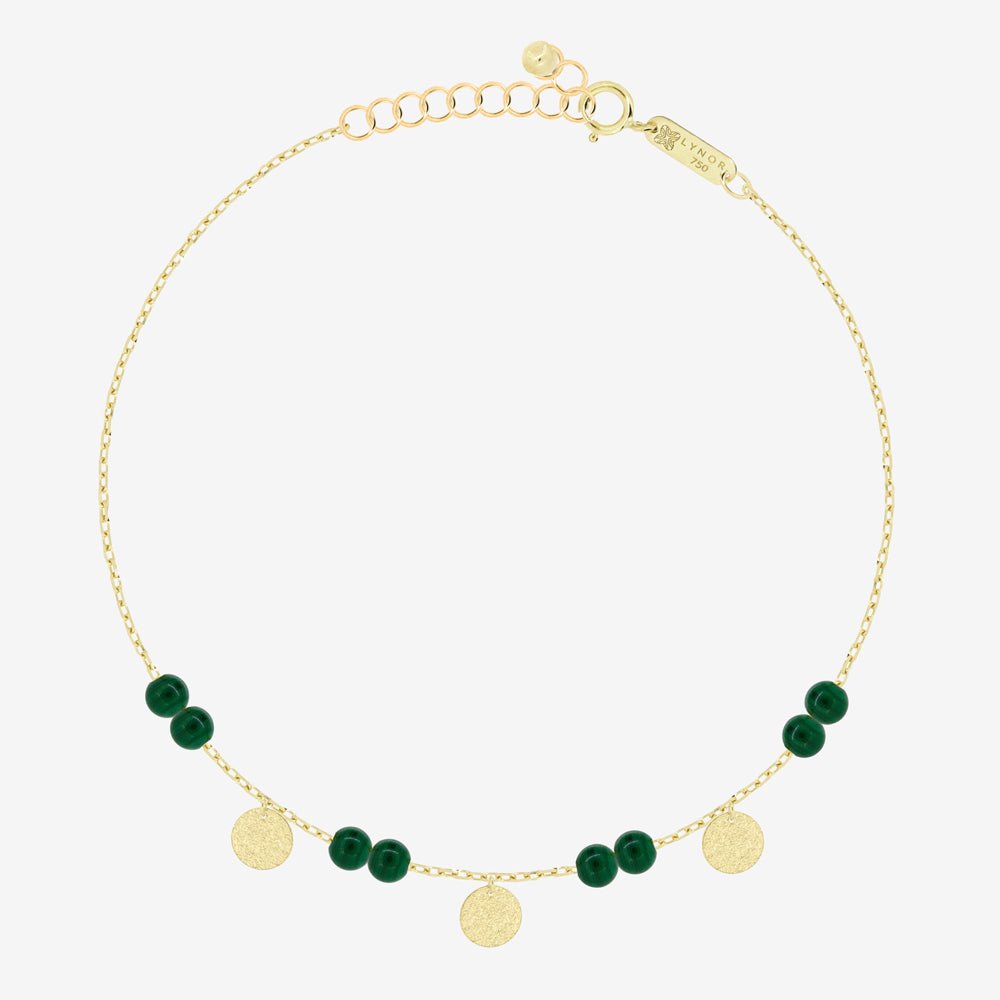 Berta Bracelet in Green Malachite - 18k Gold - Ly