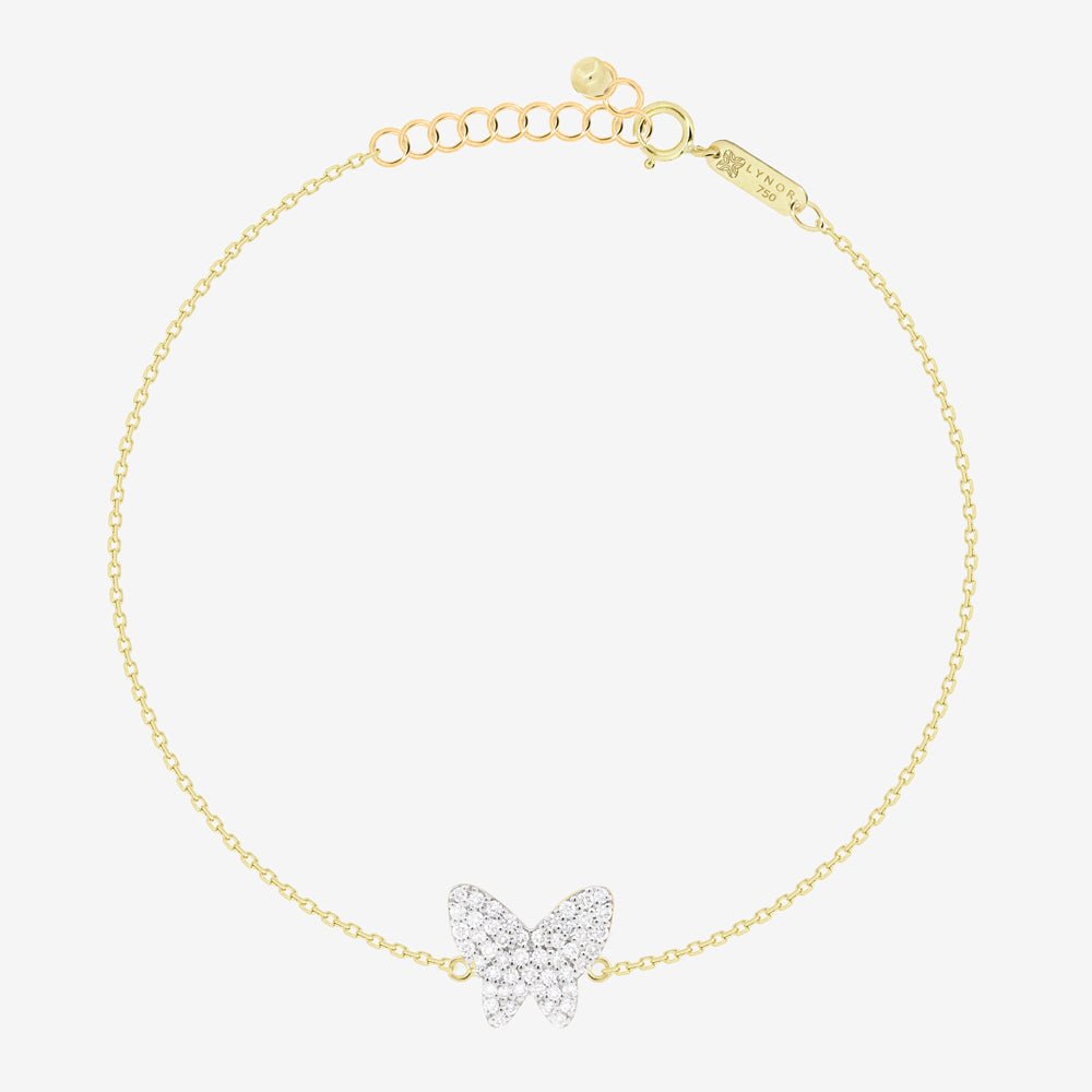 Butterfly Bracelet in Diamond - 18k Gold - Ly