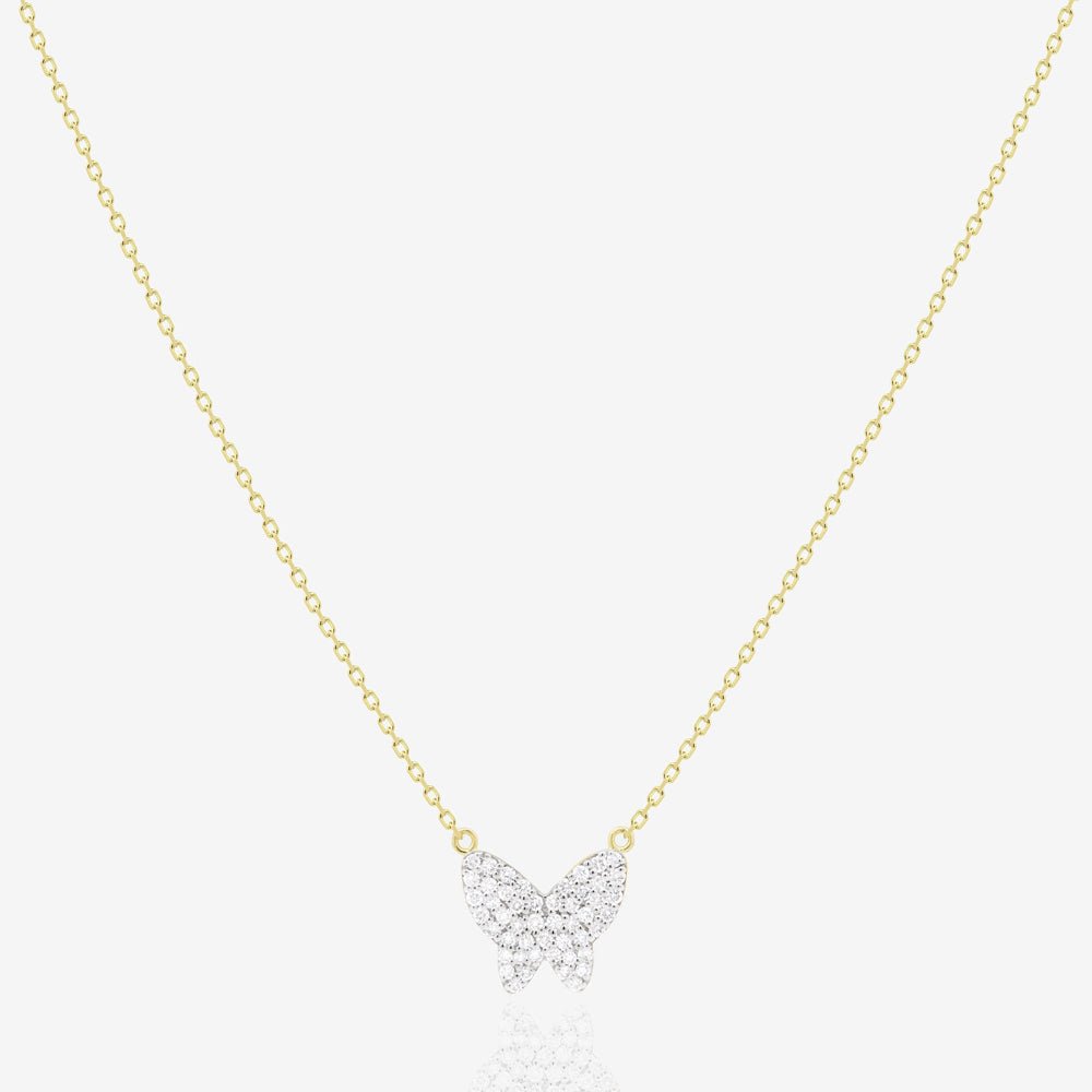 Butterfly Necklace in Diamond - 18k Gold - Ly