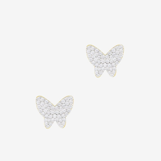 Butterfly Stud Earrings in Diamond - 18k Gold - Ly