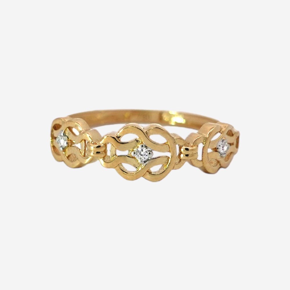 Cable Ring in Diamond - 18k Gold - Lynor