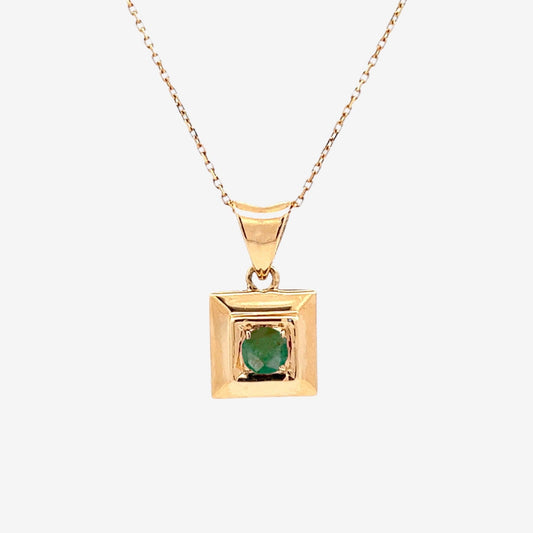 Cecile Necklace in Emerald - 18k Gold - Lynor