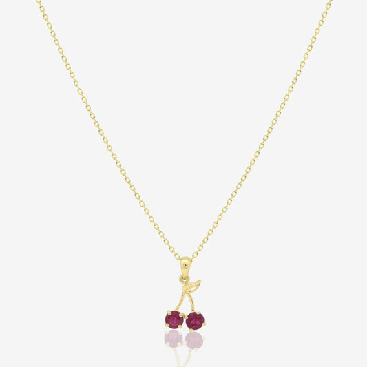 Cherry Necklace in Ruby - 18k Gold - Ly