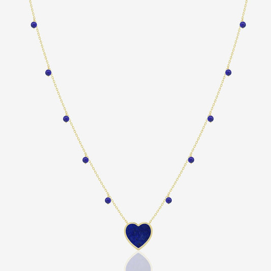 Ciana Heart Necklace in Lapis Lazuli - 18k Gold - Ly