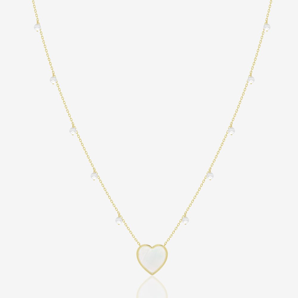 Ciana Heart Necklace in Pearl - 18k Gold - Ly
