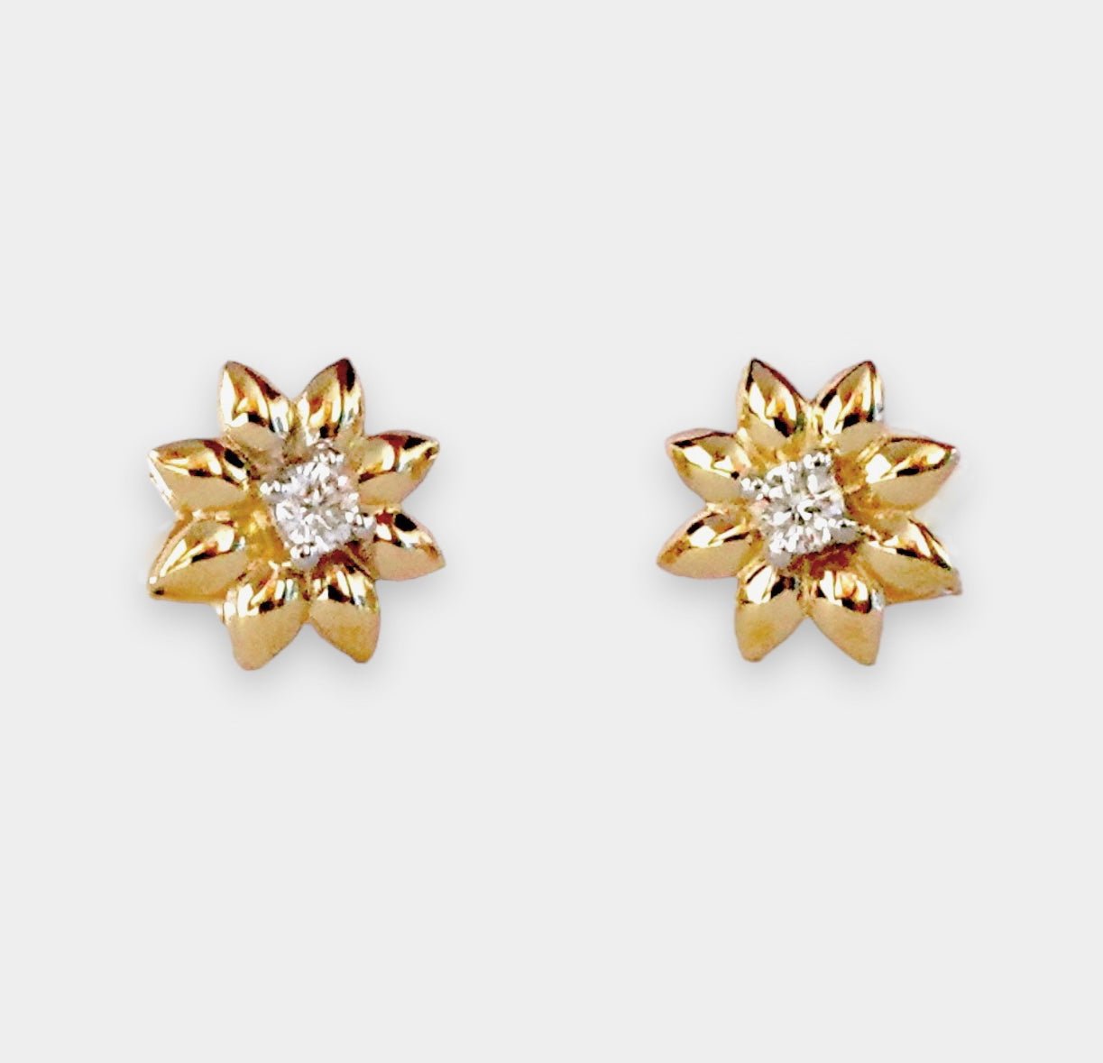 Cleo Earrings in Diamond - 18k Gold - Lynor