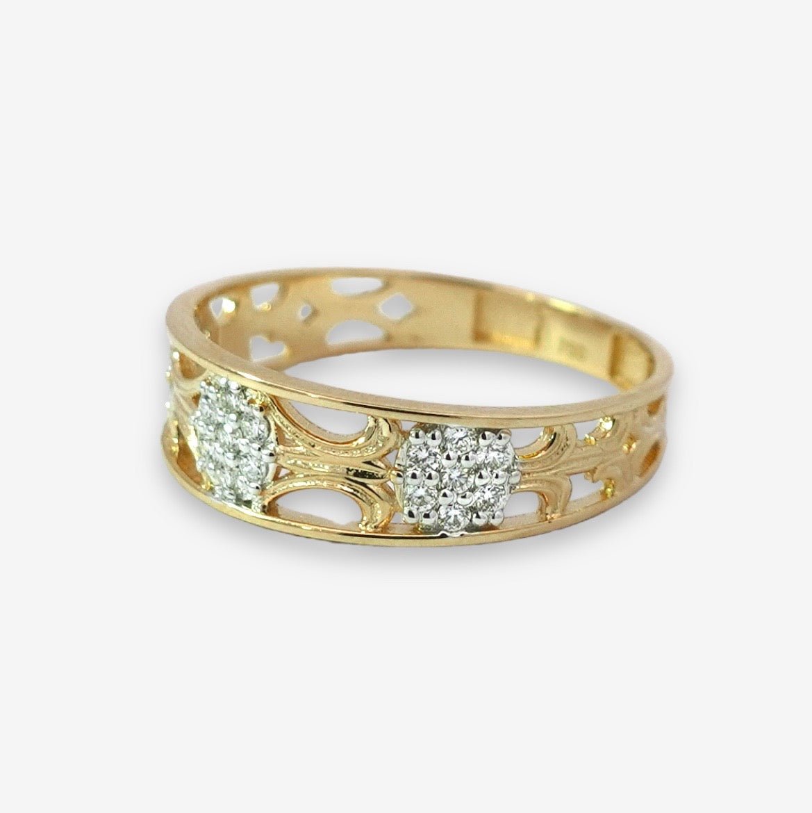 Clusters Ring in Diamond - 18k Gold - Lynor