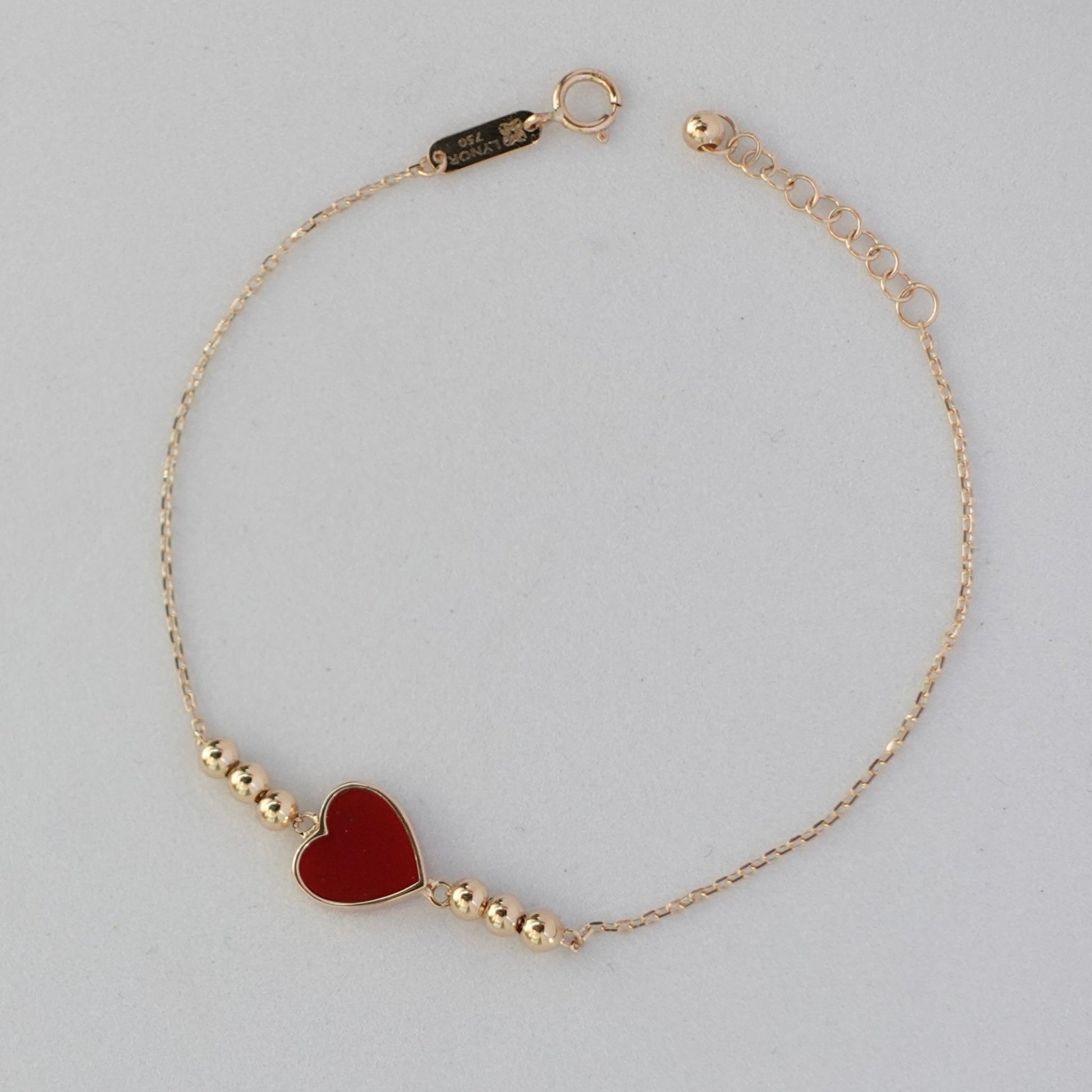 Cora Beaded Bracelet in Carnelian - 18k Gold - Lynor