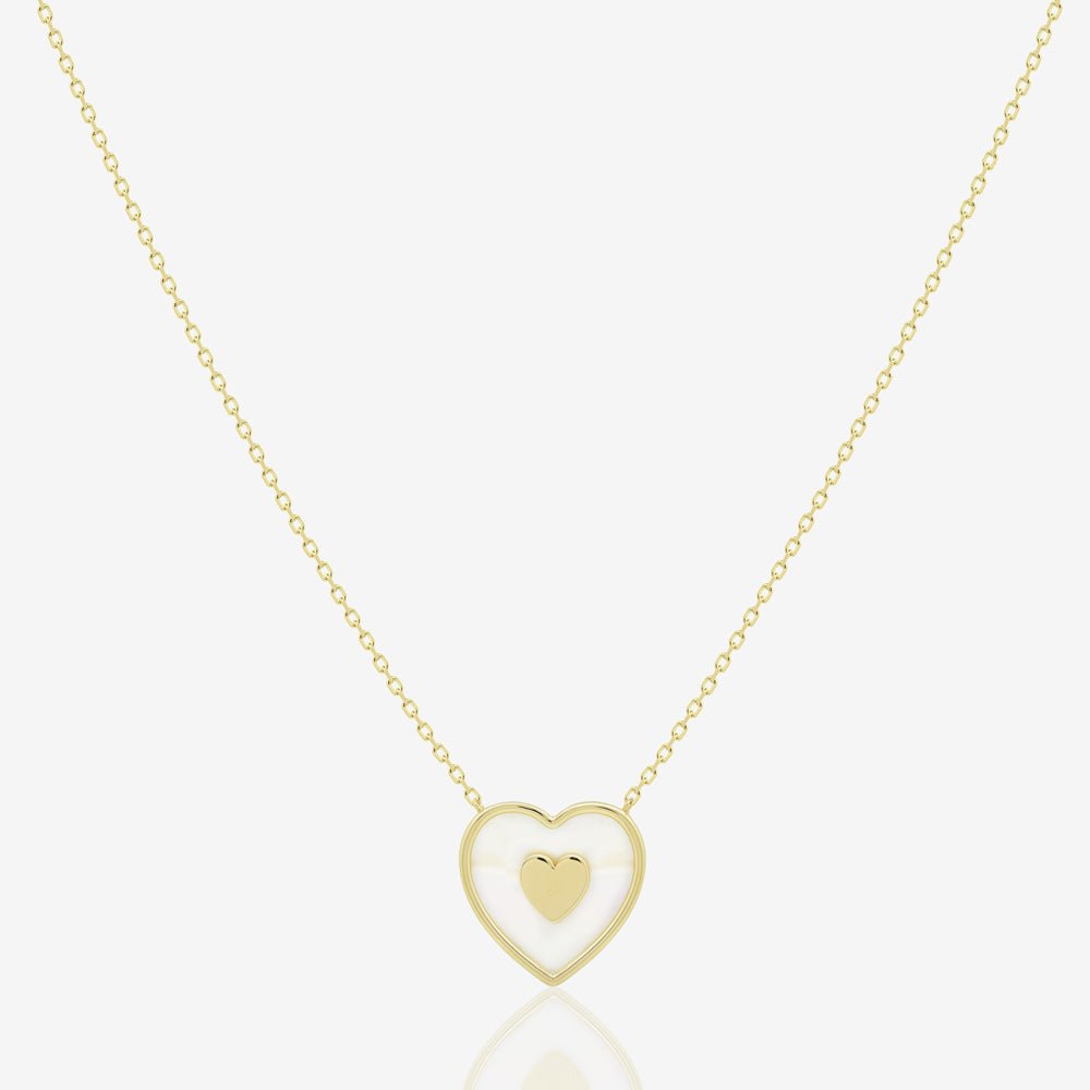 Cora Heart Necklace in Mother of Pearl - 18k Gold - Ly