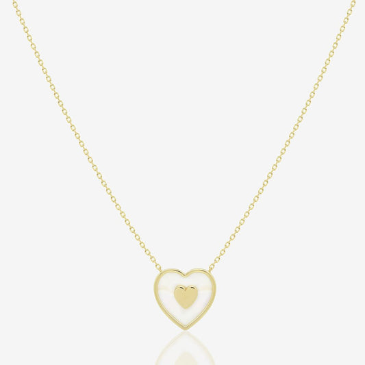 Cora Heart Necklace in Mother of Pearl - 18k Gold - Ly