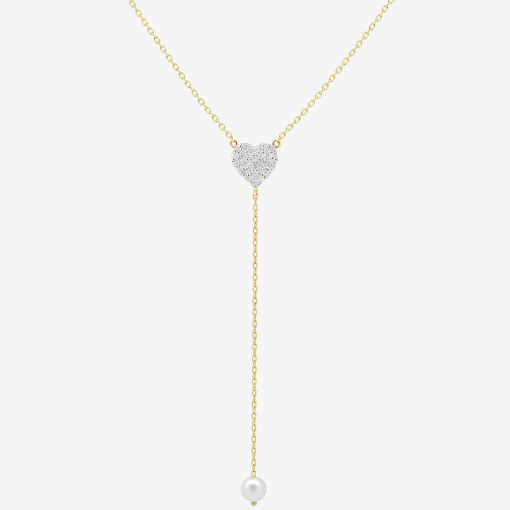 Cora Necklace in Diamond and Pearl - 18k Gold - Ly