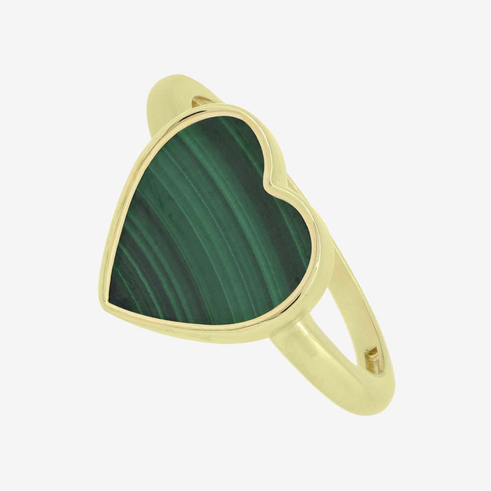 Cora Ring in Green Malachite - 18k Gold - Ly