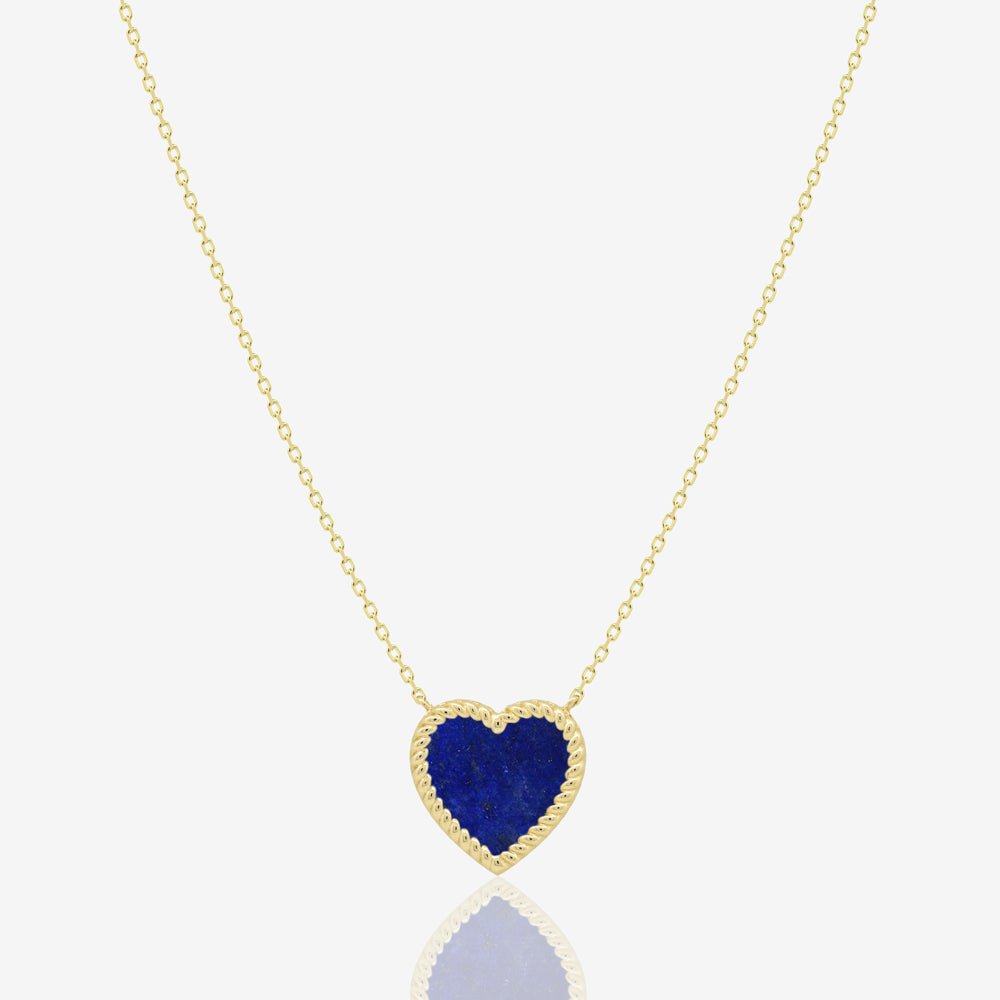 Corda Heart Necklace in Lapis Lazuli - 18k Gold - Ly